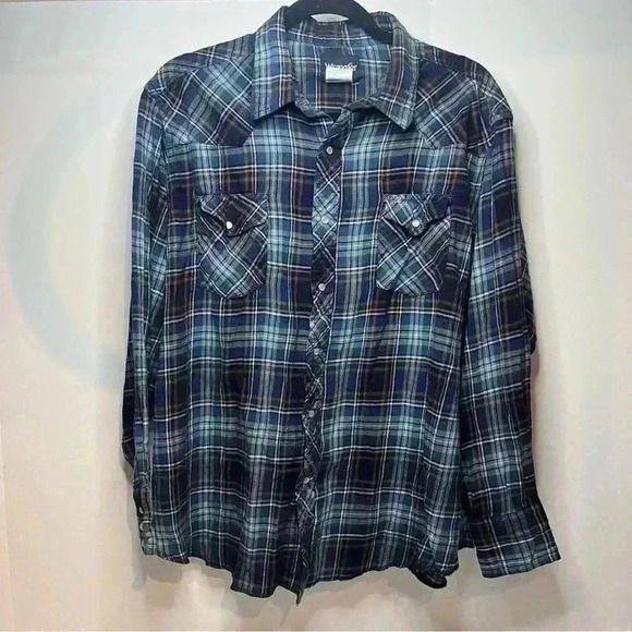 2 wrangler pearlsnap flannels 2XL - Picture 3 of 6
